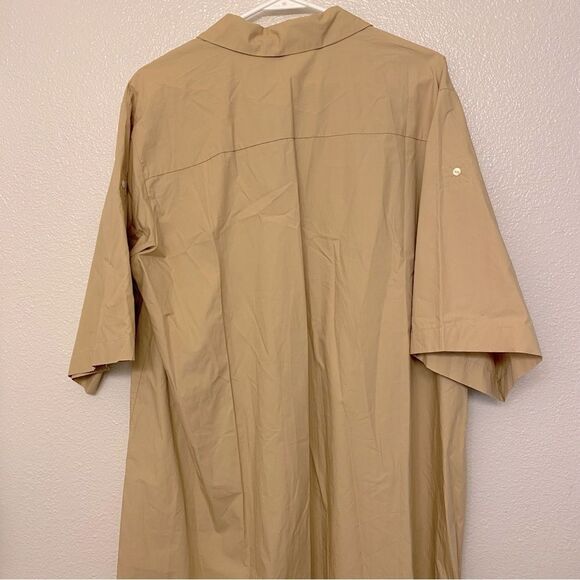 Lattelier Tailored shirt dress oversize tan button utility
lagenlook cotton L - Picture 5 of 13